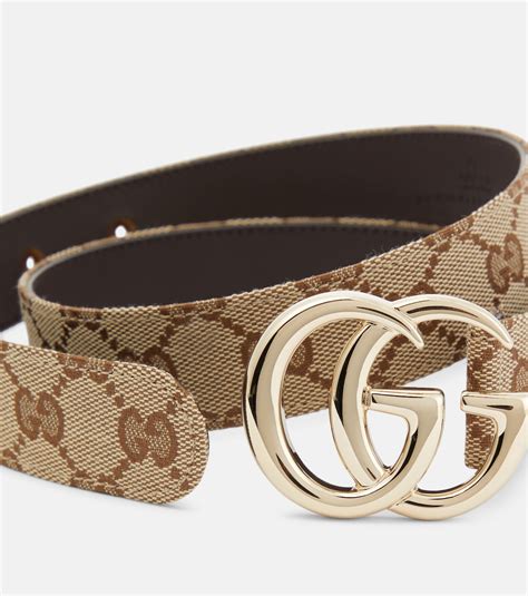 gucci gg marmont leather-trimmed printed coated-canvas belt|Gucci Marmont belt 4cm.